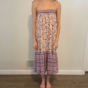 Aqua (Bloomingdale’s) MIDI/ Maxi pink floral design dress
